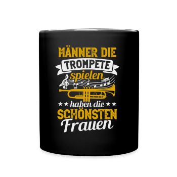 Trompete Männer Trompeter Blasmusik Trompeten - Tasse einfarbig - Schwarz - Vorne