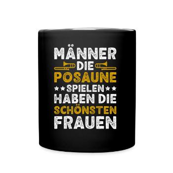 Posaune Männer Posaunist Blasmusik Posaunenspieler - Tasse einfarbig - Schwarz - Vorne
