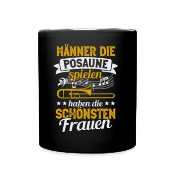 Posaune Männer Posaunist Blasmusik Posaunenspieler - Tasse einfarbig - Schwarz - Vorne