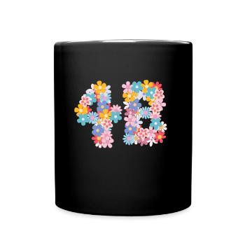 4B Floral Feminist Movement Strength Women - Full Colour Mug - black - Front