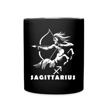 Dynamic Centaur: Sagittarius Zodiac Sign - Full Colour Mug - black - Front