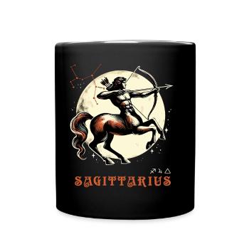 Mystic centaur in front of the moon: Sagittarius - Full Colour Mug - black - Front