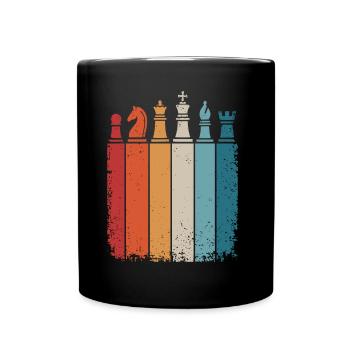 Chess Player Retro Chess Pieces Chess Game - Full Colour Mug - black - Front