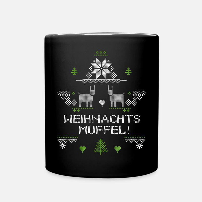 Weihnachtsmuffel, Ugly Christmas - Tasse einfarbig - Schwarz