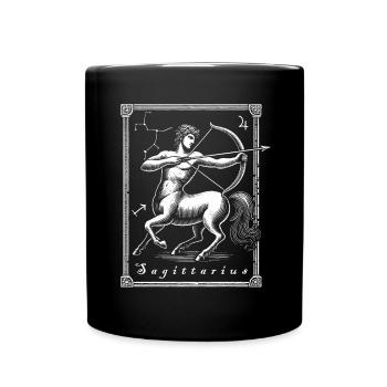 Astrological Sagittarius Zodiac Archer - Full Colour Mug - black - Front