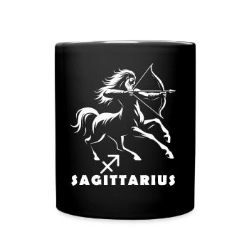 Powerful Sagittarius: Centaur and zodiac sign - Full Colour Mug - black - Front
