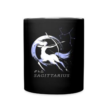 Sagittarius Centaur Girl - Female astrology zodiac - Full Colour Mug - black - Front