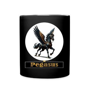 Pegasus with black wings - Full Colour Mug - black - Front