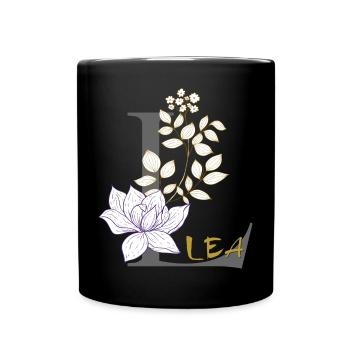 Letter L Initial Lea - Full Colour Mug - black - Front
