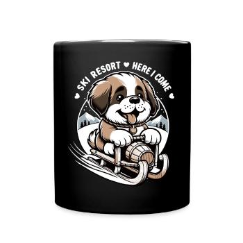 Chien Saint-Bernard - Mug uni - noir - Devant