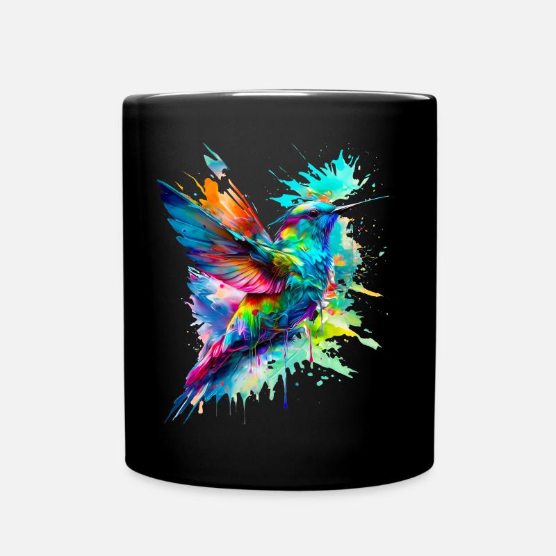 Bemalter Kolibri - Tasse einfarbig - Schwarz