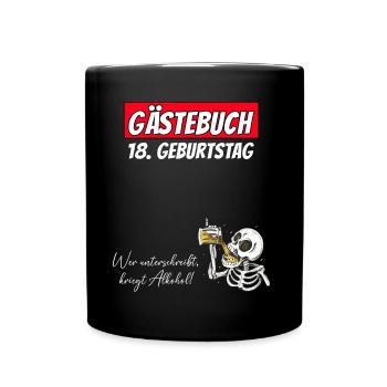 18th Birthday Guestbook Signatures Alcohol - Full Colour Mug - black - Front