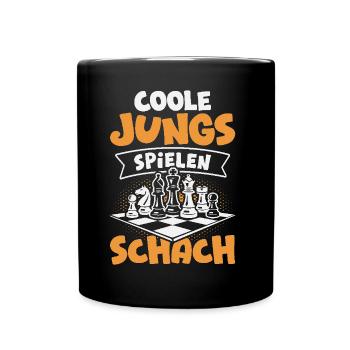Schach Jungs Schachspieler Jungen - Tasse einfarbig - Schwarz - Vorne