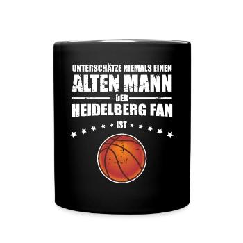 Alter Mann - Heidelberg Basketball Fan - Tasse einfarbig - Schwarz - Vorne
