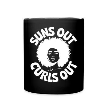 Suns Out Curls Out - Full Colour Mug - black - Front