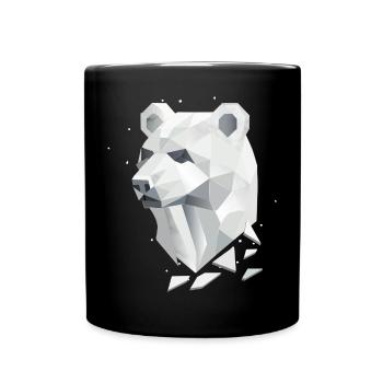 Tête d’ours géométrique – Force et tranquillité - Mug uni - noir - Devant