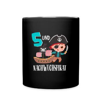 5ème anniversaire enfants pirate bateau pirate - Mug uni - noir - Devant