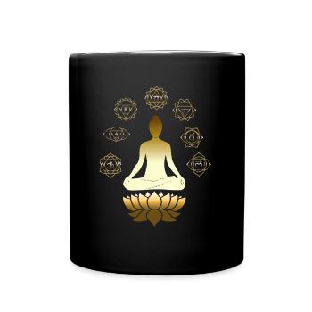 Buddha Meditation Chakra Yoga Zen Buddhism - Full Colour Mug - black - Front