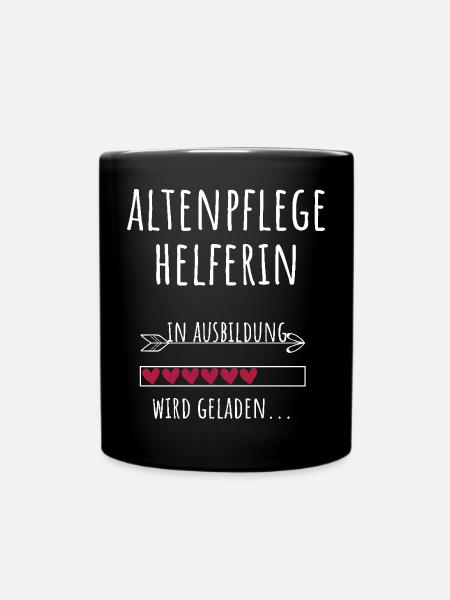 Altenpflegehelferin Ausbildung Beruf Geschenk - Tasse einfarbig - Schwarz