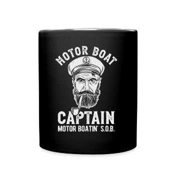 Motor Boat Captain Motor Boating - Full Colour Mug - black - Front