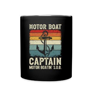 Motorboot Kapitän Anker Motorboot fahren - Tasse einfarbig - Schwarz - Vorne