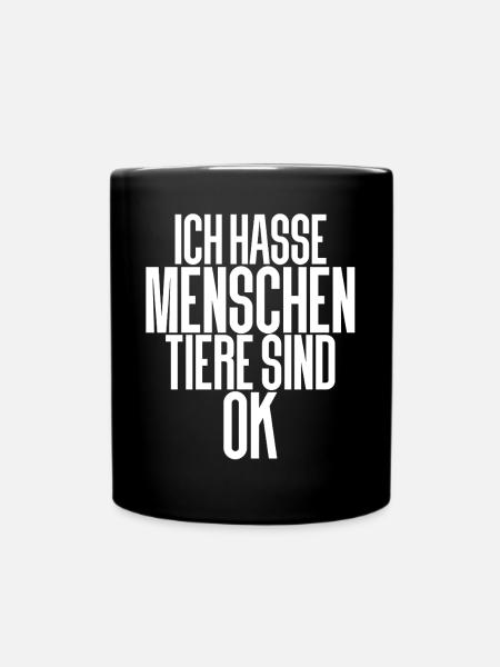 I hate people animals are ok - Full Colour Mug - black