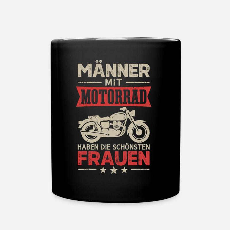 Motorrad Männer Motorradfahrer Biker - Tasse einfarbig - Schwarz