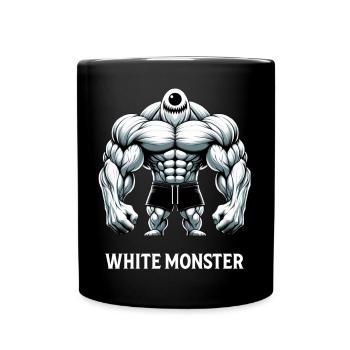 White Monster - Muskelmonster Fitness Gym Training - Tasse einfarbig - Schwarz - Vorne