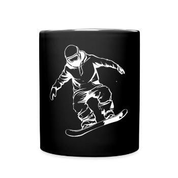 Snowboarder Drawing - Full Colour Mug - black - Front