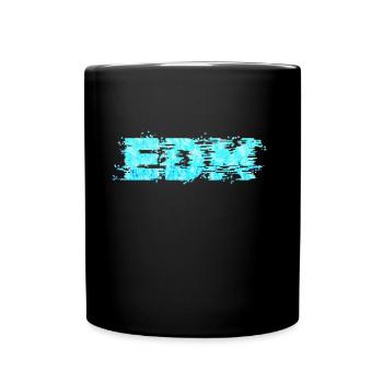 EDM Music, Retro Glitch Aesthetic, Techno Lovers - Full Colour Mug - black - Front