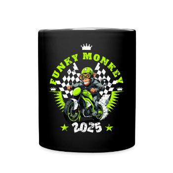 Lustiger Affe - Tasse einfarbig - Schwarz - Vorne
