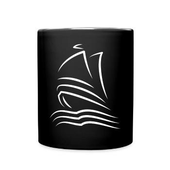 Voilier extensible minimaliste - Mug uni - noir - Devant