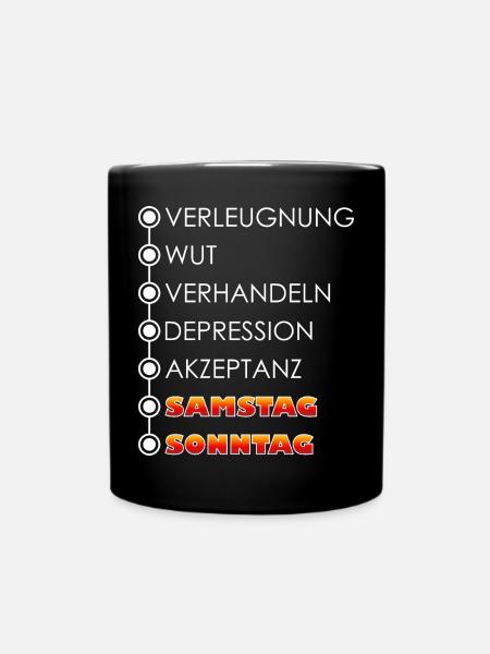 Wochentage / Wochenzyklus - Tasse einfarbig - Schwarz
