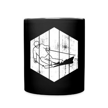 Dessin de skieur - Mug uni - noir - Devant