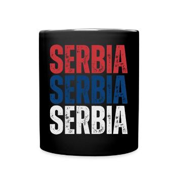 Serbischer Stolz, Flagge Serbiens - Tasse einfarbig - Schwarz - Vorne