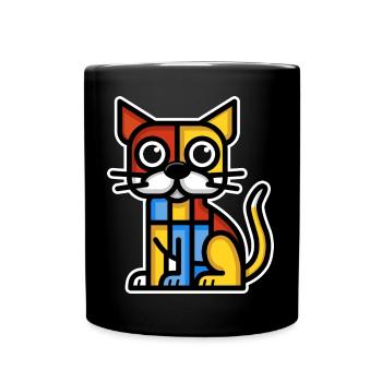 Image stylisée colorée d’un chien - Mug uni - noir - Devant