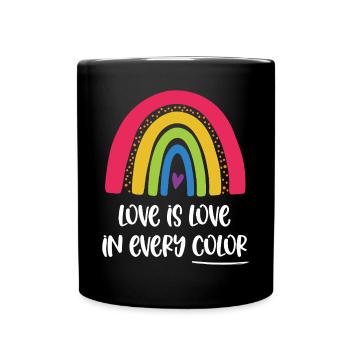 Mois de la fierté LGBTQ - L’amour, c’est l’amour dans toutes les couleurs - Mug uni - noir - Devant