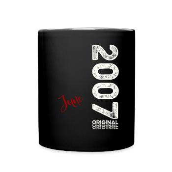 18. Geburtstag Geschenk Mann Original Juni 2007 - Tasse einfarbig - Schwarz - Vorne