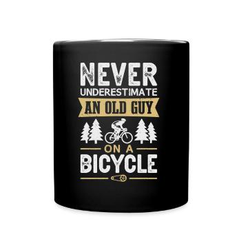 Bicycle Old Guy Cyclist Cycling Bike Biking - Full Colour Mug - black - Front