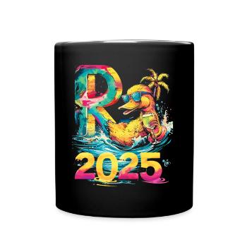 Pension 2025 Duck Pensioner Retired Funny - Full Colour Mug - black - Front