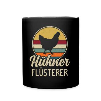 Hühner Flüsterer Bauer Landwirt Huhn Hahn - Tasse einfarbig - Schwarz - Vorne