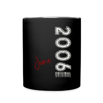 19th Birthday Gift Husband Original June 2006 - Full Colour Mug - black - Front