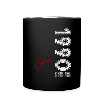 35ème anniversaire cadeau mari Original juin 1990 - Mug uni - noir - Devant
