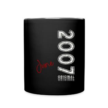 18. Geburtstag Geschenk Mann Original Juni 2007 - Tasse einfarbig - Schwarz - Vorne