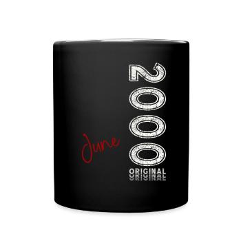 25ème anniversaire cadeau mari Original juin 2000 - Mug uni - noir - Devant