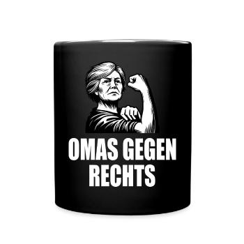 Omas gegen rechts - Tasse einfarbig - Schwarz - Vorne