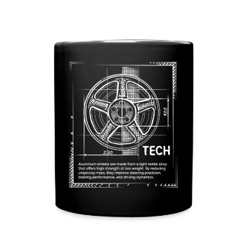 Dessin de la roue de l’accordeur - Icône de réglage et de jantes - Mug uni - noir - Devant