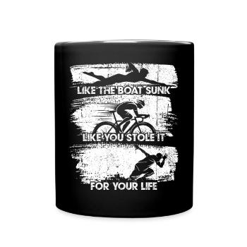 Motivierendes Radfahren und Wassersportdesign - Tasse einfarbig - Schwarz - Vorne