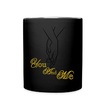 Du und ich lieben Valentinstag Design - Tasse einfarbig - Schwarz - Vorne