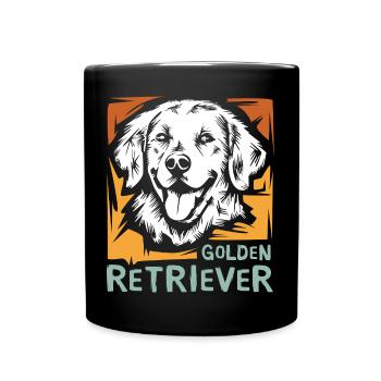 Golden Retriever Dog in Vintage Colors Icon - Full Colour Mug - black - Front